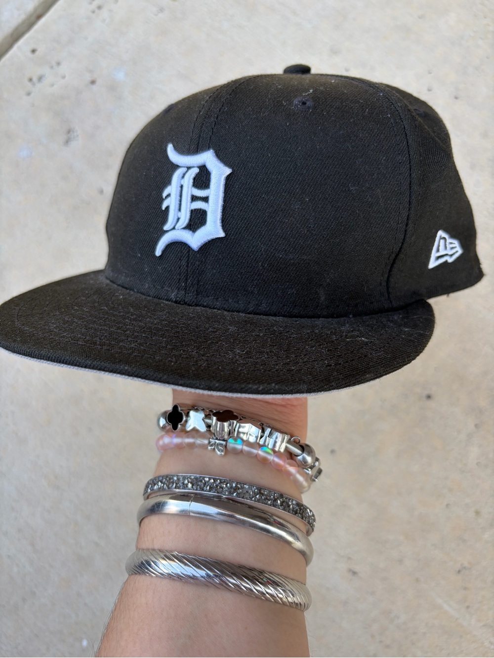 New Era Black and White Detroit 'D' Snapback Hat